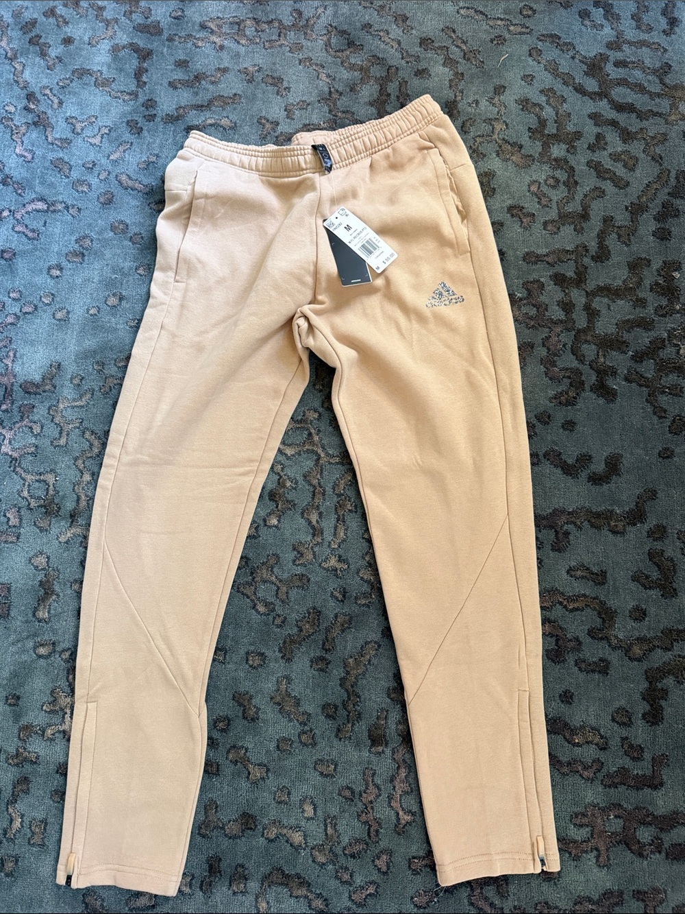 adidas Tan Jogger Pants with Logo Detail